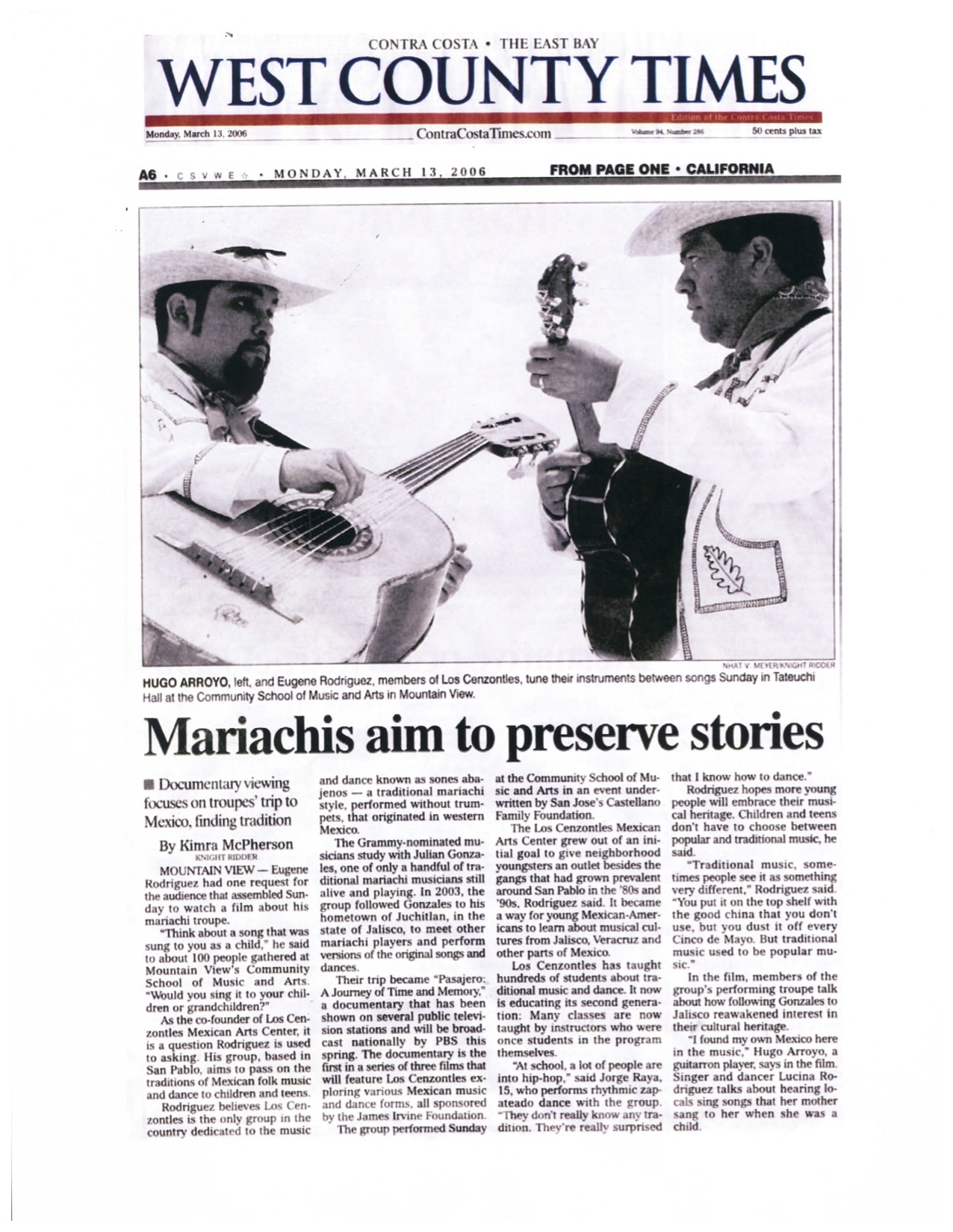 Mariachis aim to preserve stories